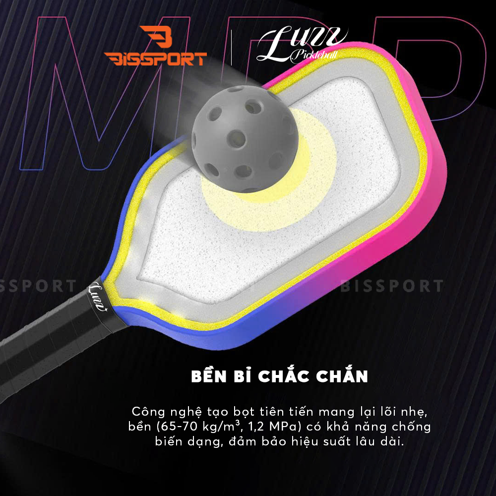 Vợt Pickleball Luzz Inferno Chính Hãng – Hồng - Sức Mạnh Bùng Nổ, Kiểm Soát Ổn Định -  Tăng Spin - Điểm Ngọt Rộng Dễ Thuần